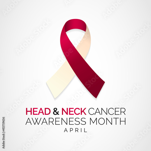Vector illustration on the theme of Head and Neck cancer awareness month observed each year in April. These cancers are diagnosed more often among people over age 50 than among younger people.