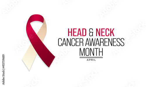 Vector illustration on the theme of Head and Neck cancer awareness month observed each year in April. These cancers are diagnosed more often among people over age 50 than among younger people.