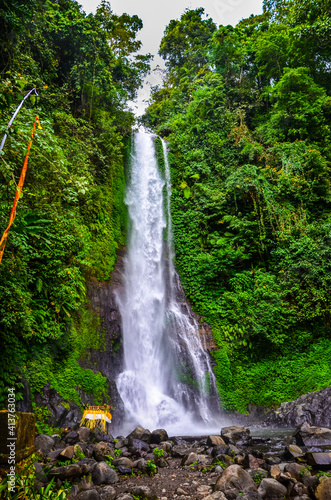 Fototapeta Naklejka Na Ścianę i Meble -  The view of the GitGit waterfall in Bali, Indonesia