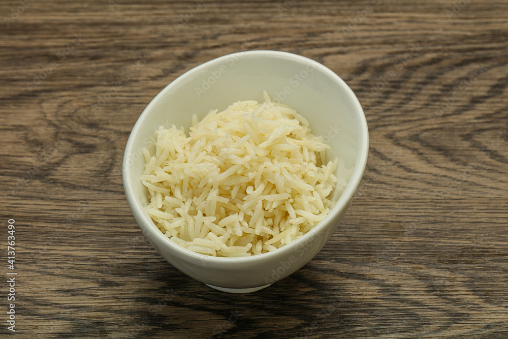 Steamed basmati rice in the bowl Steamed basmati rice in the bowl