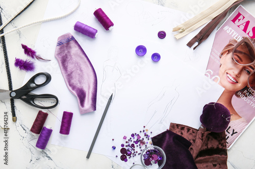 Fashion designer workplace ...