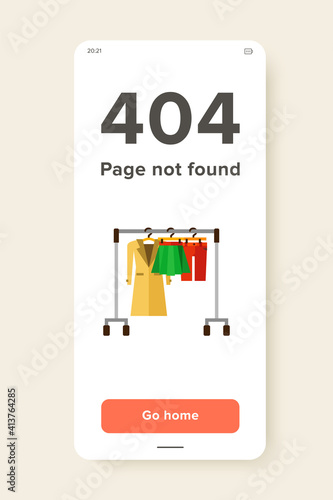 Icon of hanger rack with warm coat, skirt and breeches. Women clothes, clothing store, female wardrobe. Casual clothes concept. Can be used for topics like fashion, shopping, clothing