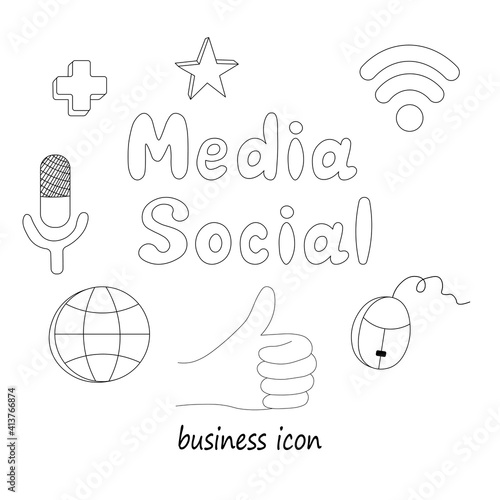 Business element icons in doodle style, infographic set. Isolated vector illustration design. Hand drown business icon. Business idea concept.