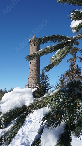 the Friedrichsturm on the Badener Hoehe in the Nordschwarzwald (Northern Black Forest) close to Baden-Baden in the region Baden-Wuerttemberg, Germany, in February photo