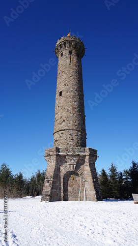 the Friedrichsturm on the Badener Hoehe in the Nordschwarzwald (Northern Black Forest) close to Baden-Baden in the region Baden-Wuerttemberg, Germany, in February