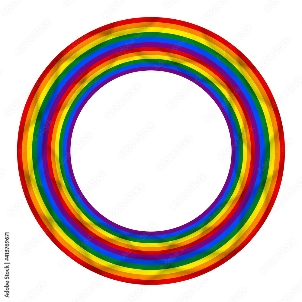 Flag LGBT icon, round frame. Template design, vector illustration. Love wins. LGBT logo symbol in rainbow colors. Gay pride collection. Flag LGBT icon, round frame. Template design, vector illustration. Love wins. LGBT logo symbol in rainbow colors. Gay pride collection.
