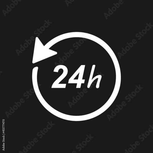 24 hours icon isolated on white background. Vector illustration