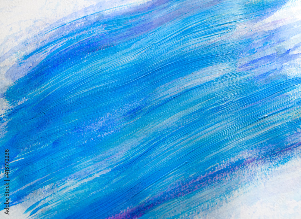 abstract blue hand painted strokes background