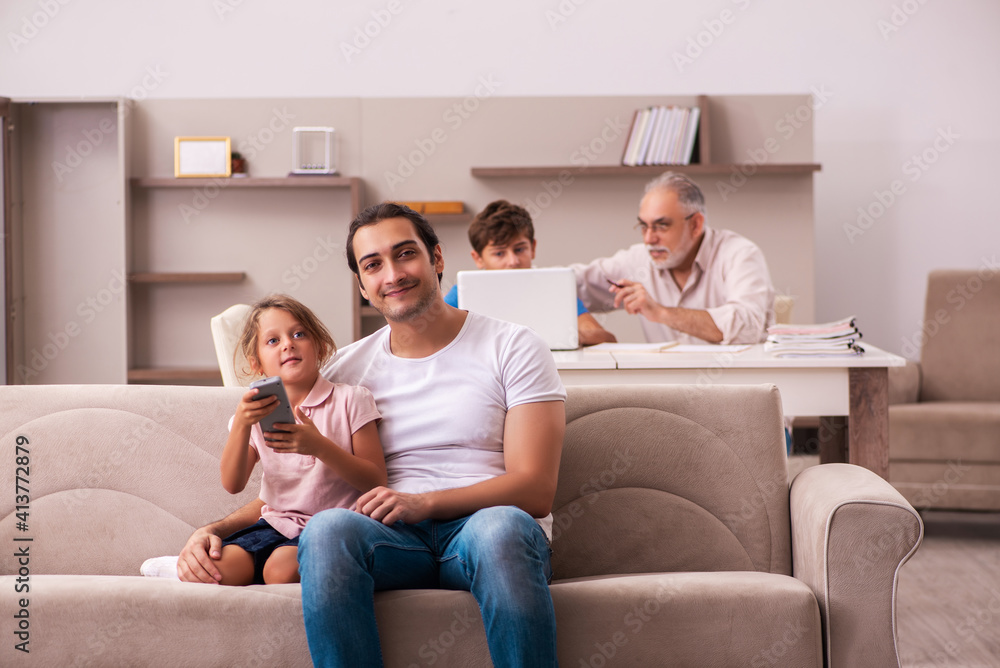 Three generations at home during pandemic