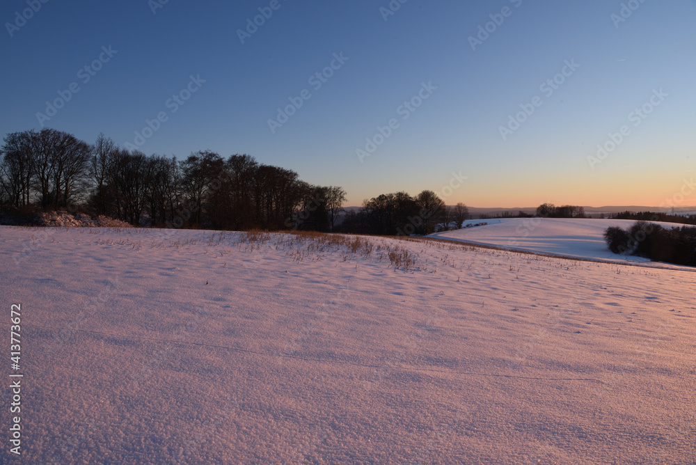 Beautiful sunset near Freienhagen, Germany Beautiful sunset near Freienhagen, Germany