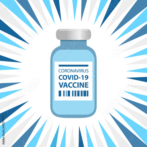 A dramatic design of the Coronavirus Covid-19 vaccine bottle.
