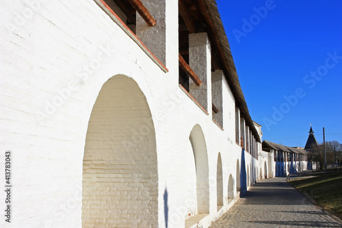 Towers and walls of the white Astrakhan Kremlin