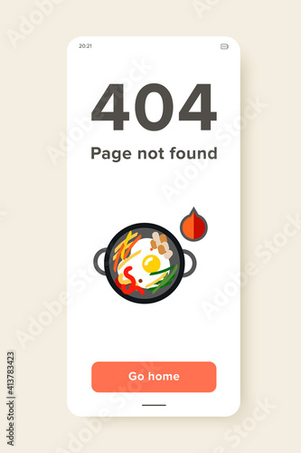 Icon of hot bibimbap in cooking pan. Fried egg, vegetables, dish. Korea concept. Can be used for topics like eating, cuisine or food