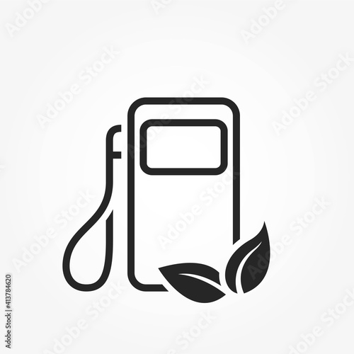 eco fuel line icon. auto gas station. eco friendly and transport symbol