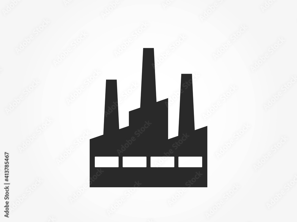 industry plant icon. manufacturing and factory symbol. isolated vector image