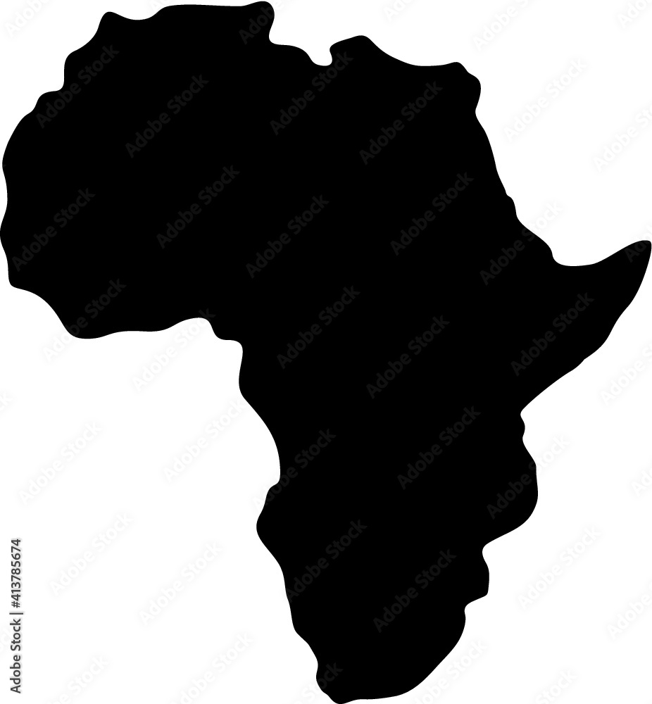 Vector illustration of the map of Africa