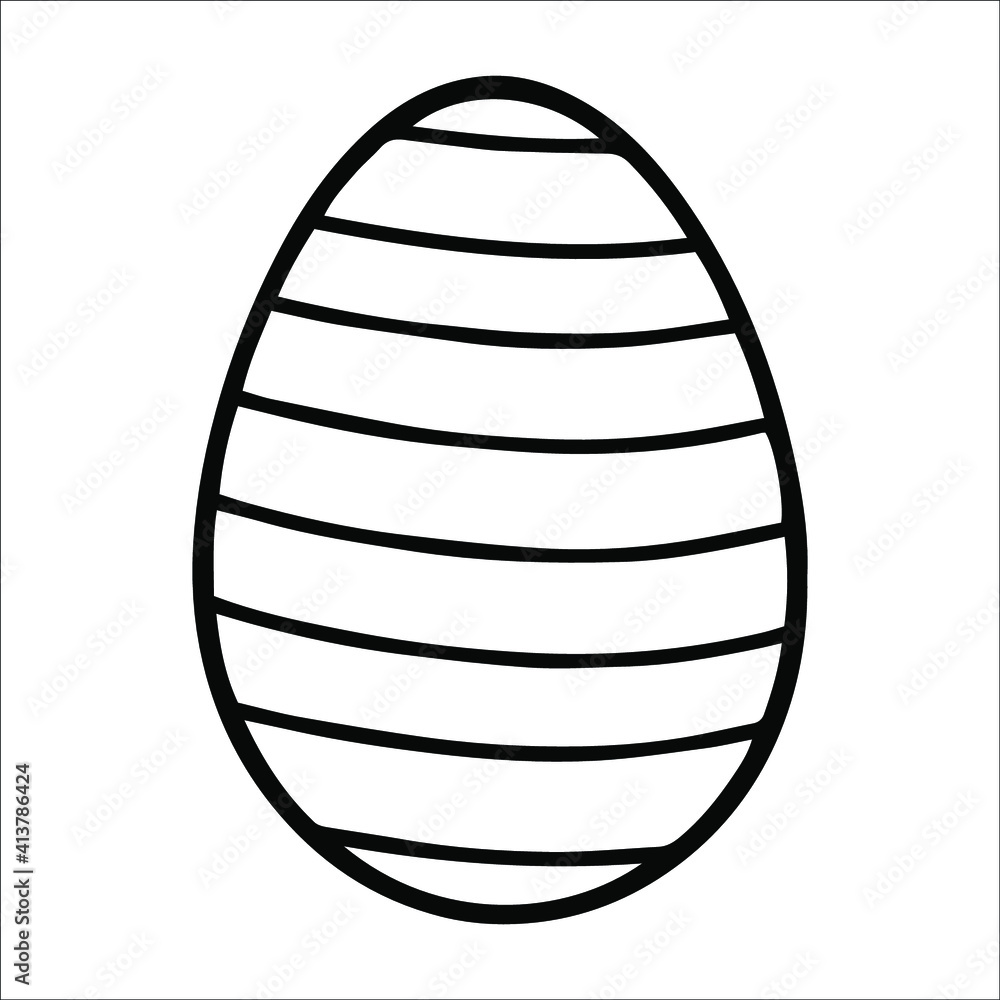 Single design element - easter egg with ornament. Hand drawn doodle art for card, poster, sticker, pattern, logo, invitation, coloring book page. Spring holiday outline drawing. Single design element - easter egg with ornament. Hand drawn doodle art for card, poster, sticker, pattern, logo, invitation, coloring book page. Spring holiday outline drawing.
