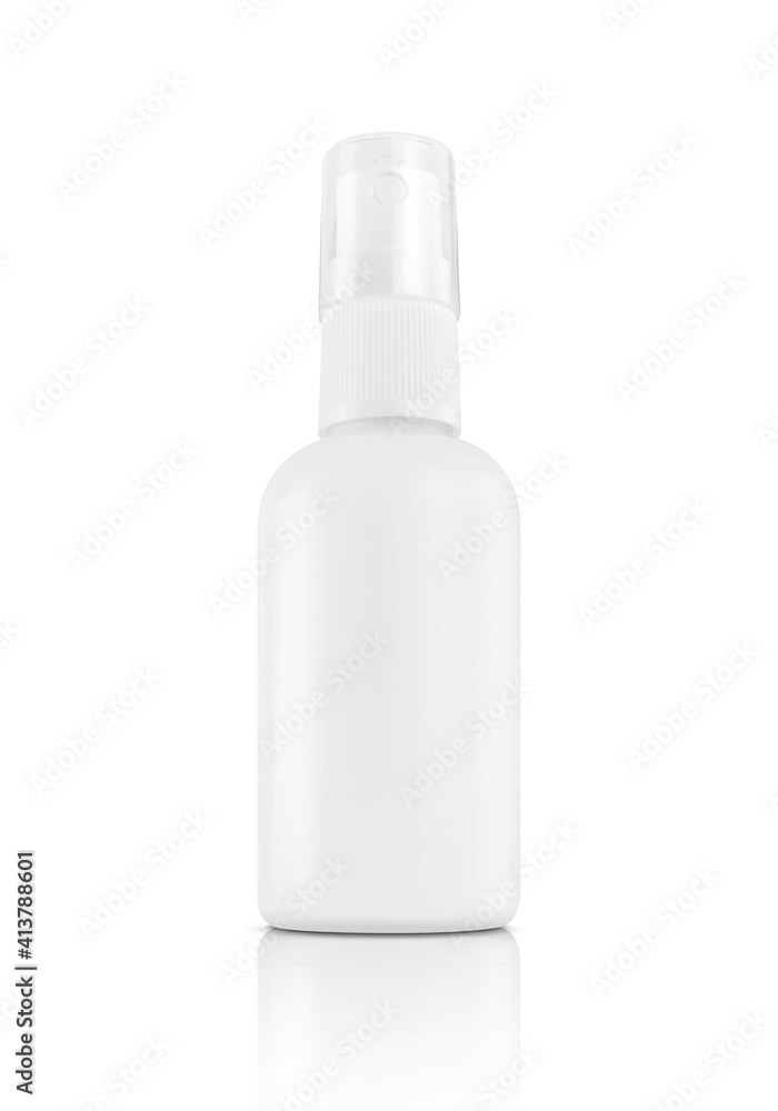 white plastic spray bottle for sanitation product design mock-up white plastic spray bottle for sanitation product design mock-up