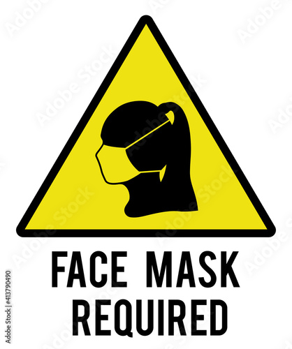 Silhouette of human head and protective medical mask