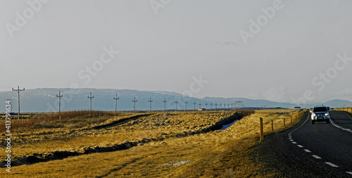 road driving on the number one road in Iceland photo