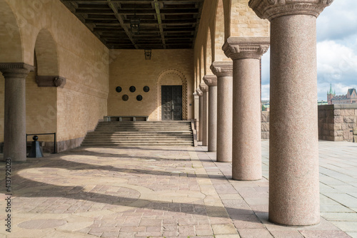 Stockholm stadshus red city hall outdoor empty photo