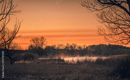 Sunrise on river