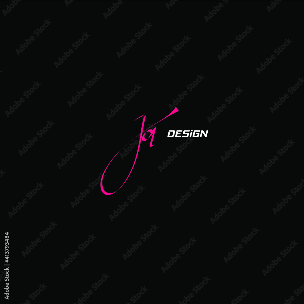 Obraz premium Ja Lettering Logo Design For Identity
