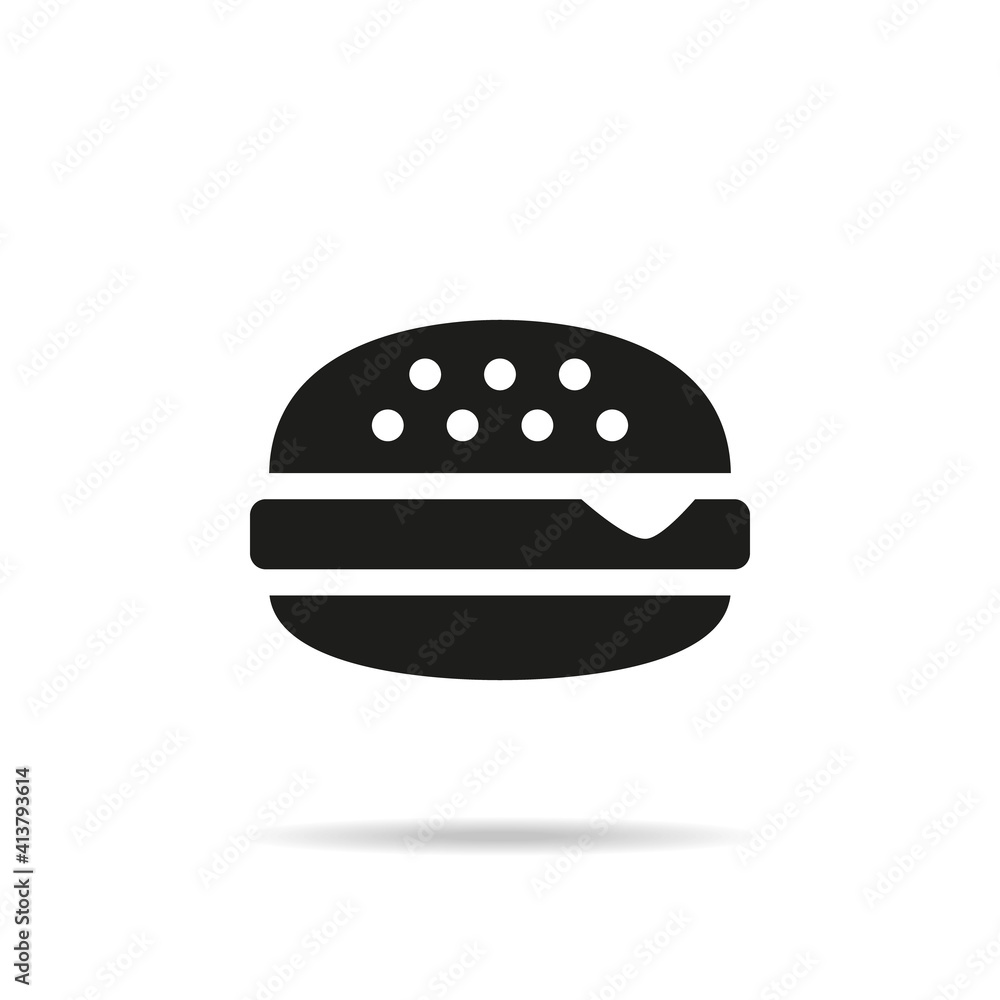 Burger icon on white background. Burger icon on white background.