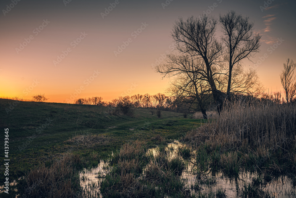 Sunrise on river