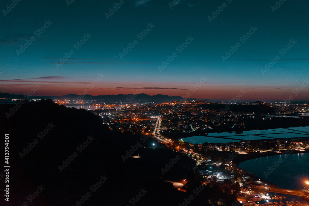Panoramic view of the city of Cagliari at sunset Panoramic view of the city of Cagliari at sunset