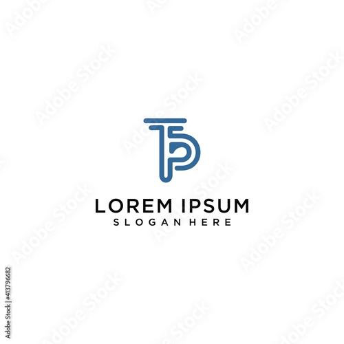 initial TP or PT letter logo vector monogram 