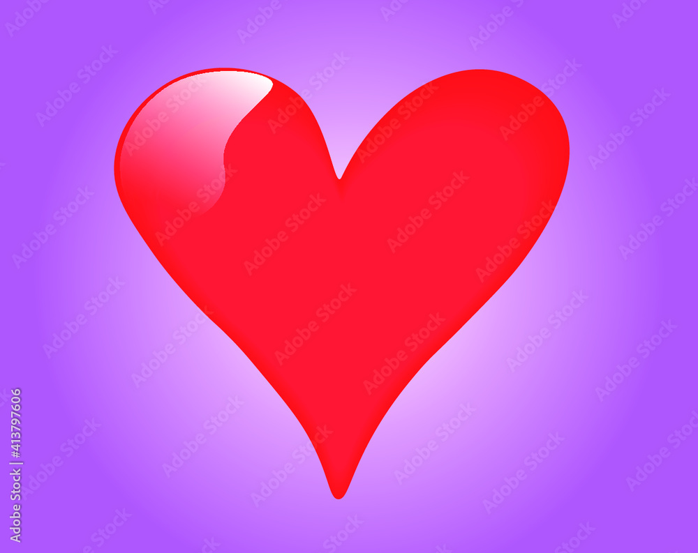 Red heart on a pink background. Valentines Day.