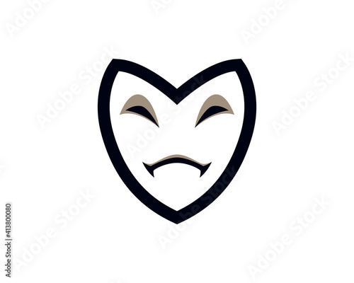 face mask logo icon template 1