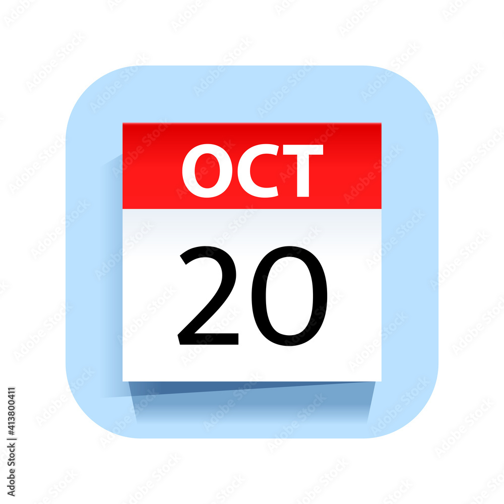 October 20. Calendar Icon. Vector Illustration. October 20. Calendar Icon. Vector Illustration.