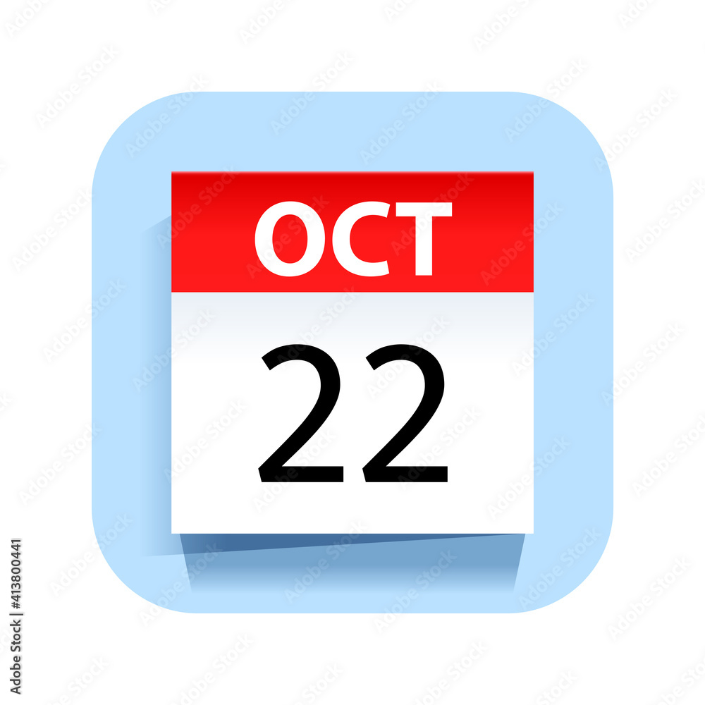 October 22. Calendar Icon. Vector Illustration. October 22. Calendar Icon. Vector Illustration.