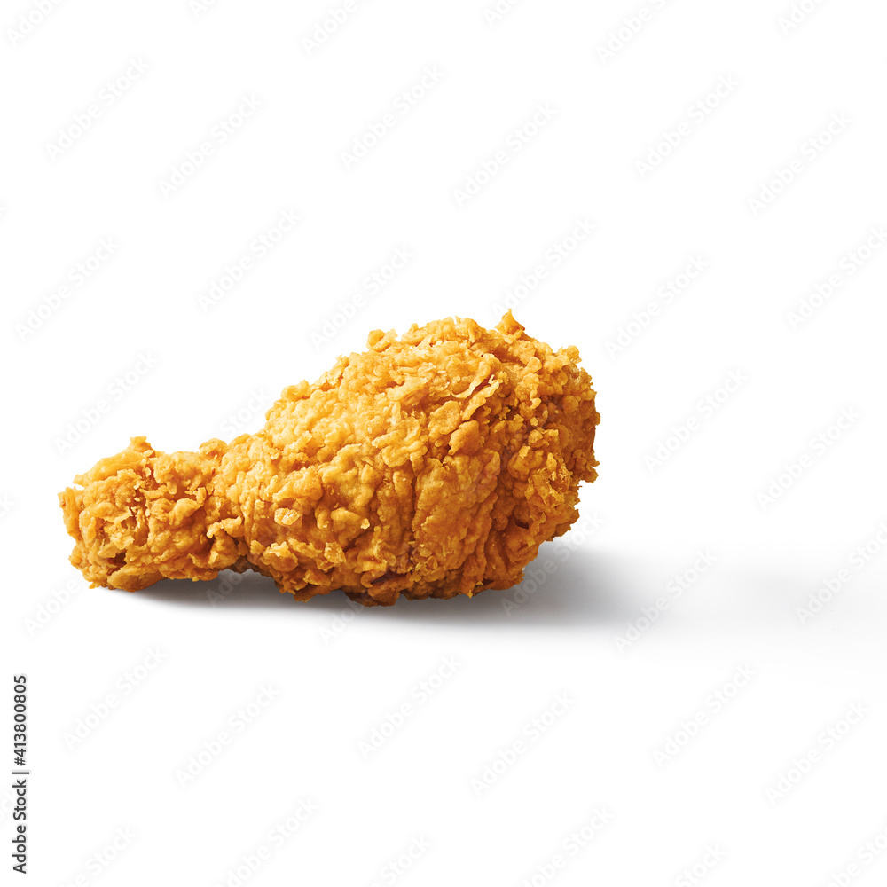 one leg fried chicken isolated on white background one leg fried chicken isolated on white background