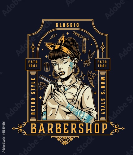 Vintage barbershop logo
