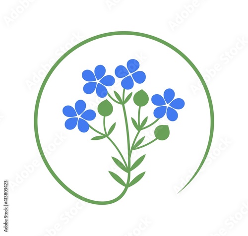 Flax logo. Isolated flax on white background photo