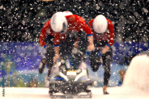 Bobsleigh team on track