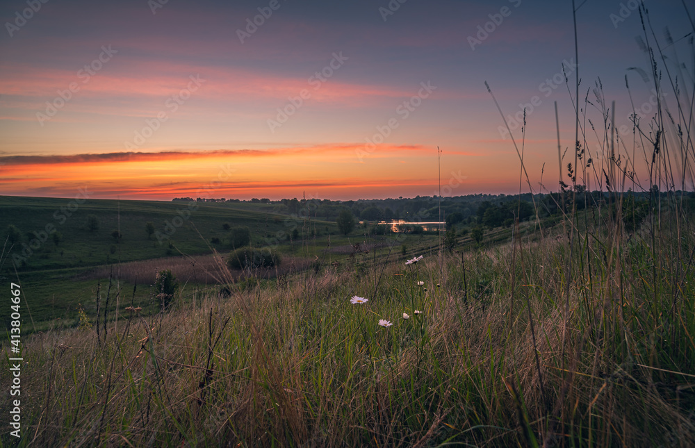 Sunrise on river