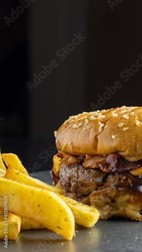 burger and fries