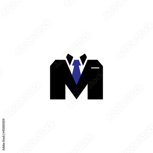 letter m suit logo design vector illustration