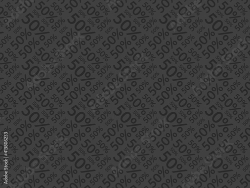 50 percent black and gray pattern background. black friday discount promo background