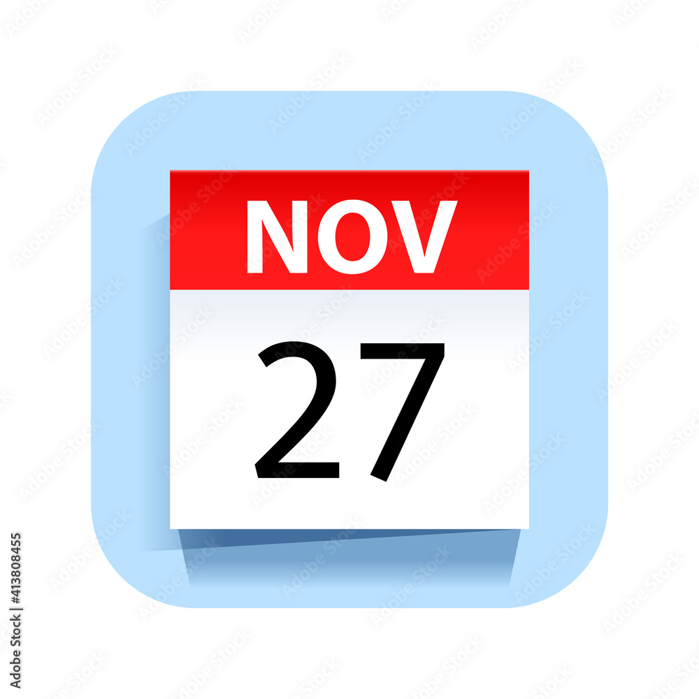 November 27. Calendar Icon. Vector Illustration. November 27. Calendar Icon. Vector Illustration.