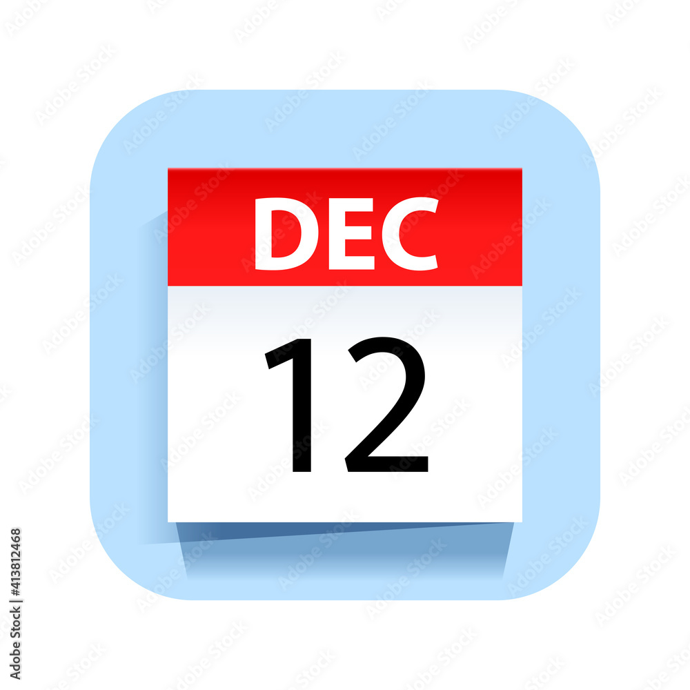 December 12. Calendar Icon. Vector Illustration. December 12. Calendar Icon. Vector Illustration.