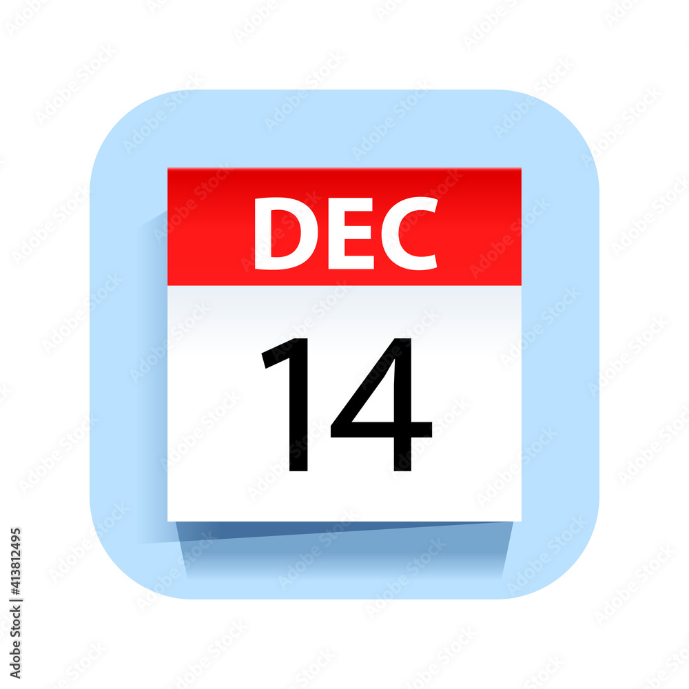 December 14. Calendar Icon. Vector Illustration. December 14. Calendar Icon. Vector Illustration.