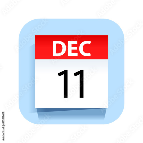 December 11. Calendar Icon. Vector Illustration.