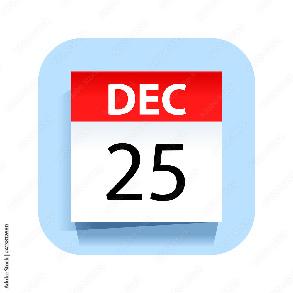 December 25. Calendar Icon. Vector Illustration. December 25. Calendar Icon. Vector Illustration.