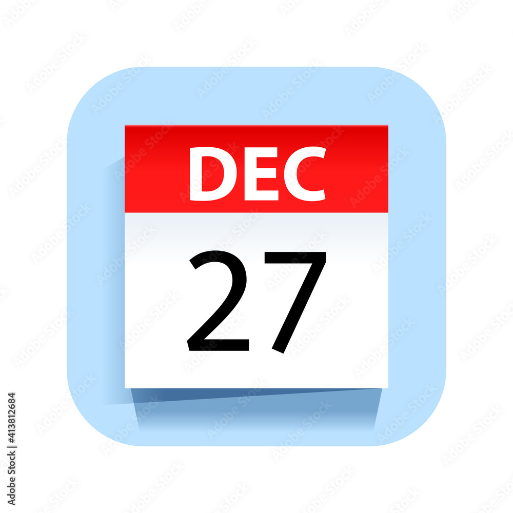 December 27. Calendar Icon. Vector Illustration. December 27. Calendar Icon. Vector Illustration.