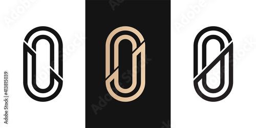 Letter initial LO, OL, JO, OJ, 0 logo design icon for company or corporate with oval shape line Letter initial SS logo design icon for company with oval shape line. Creative idea vector template.